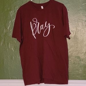 2XL - Burgundy T-Shirt- PRAY